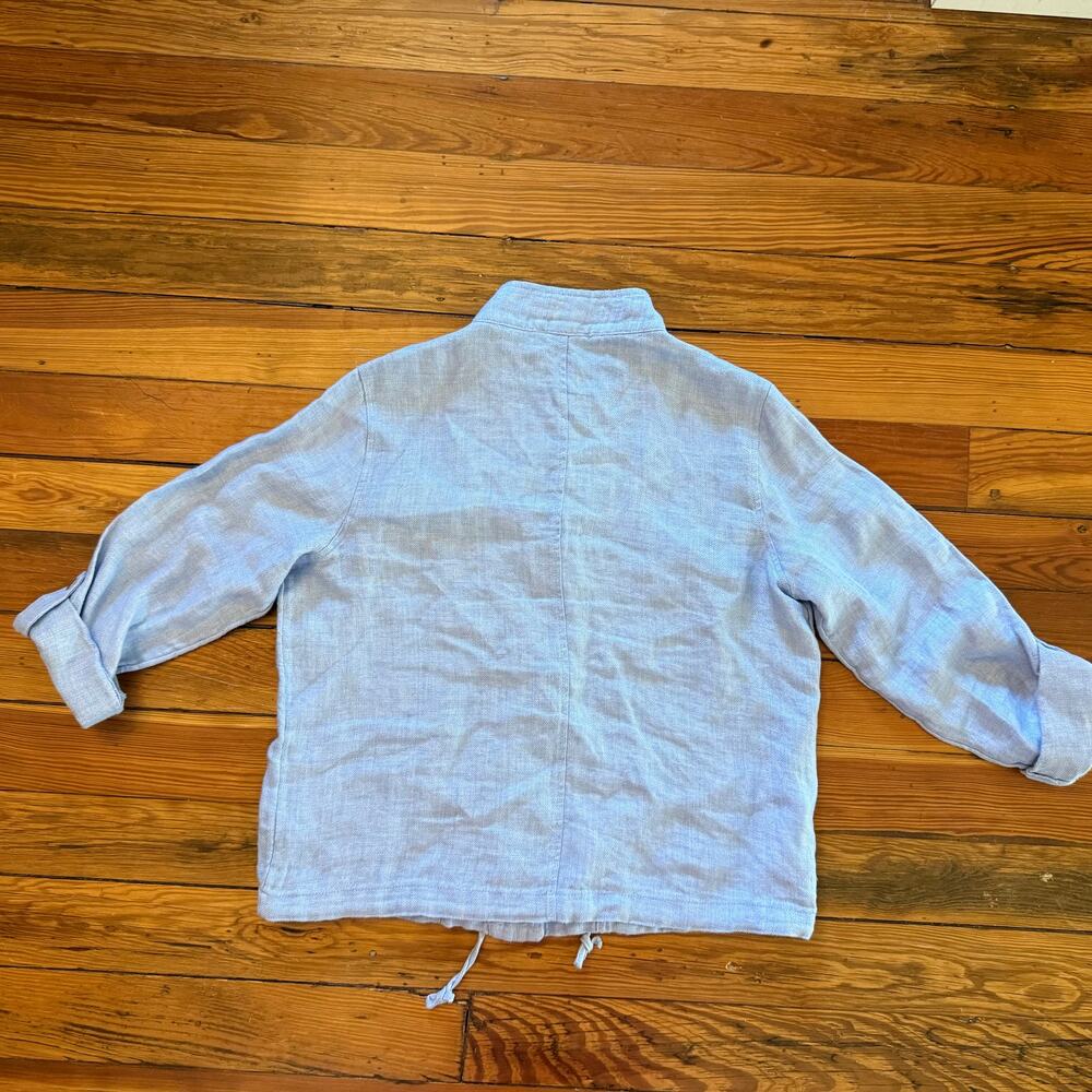 C&C California Jacket Medium Blue 100% Linen Breathable Vacation Cruise - Picture 7 of 10